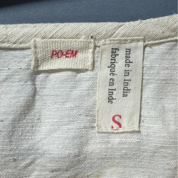 PO-EM crop top NWOT hand woven 100% cotton hand block print boxy oversized fit S - Picture 7 of 9